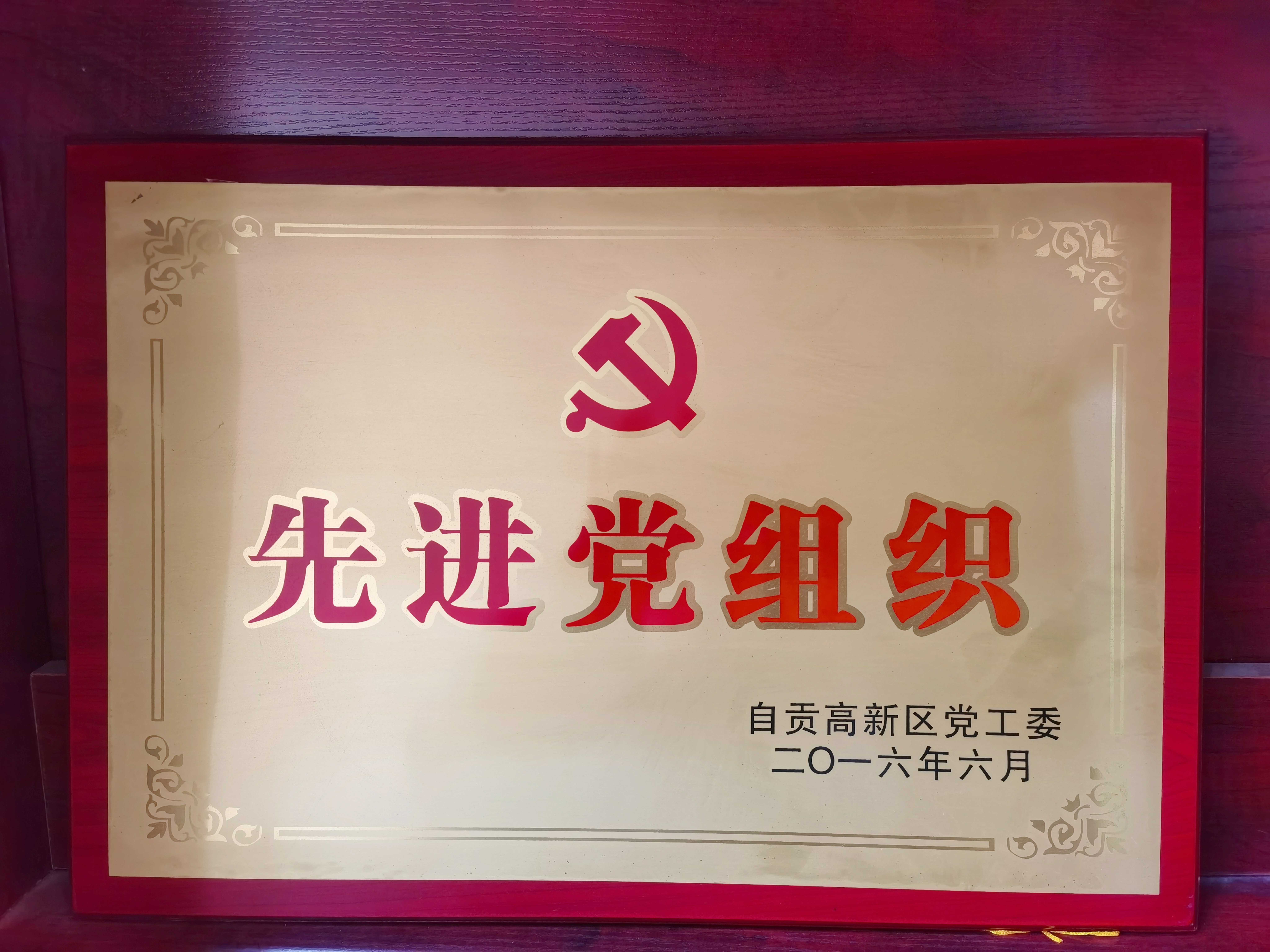 2016年荣获先进党组织