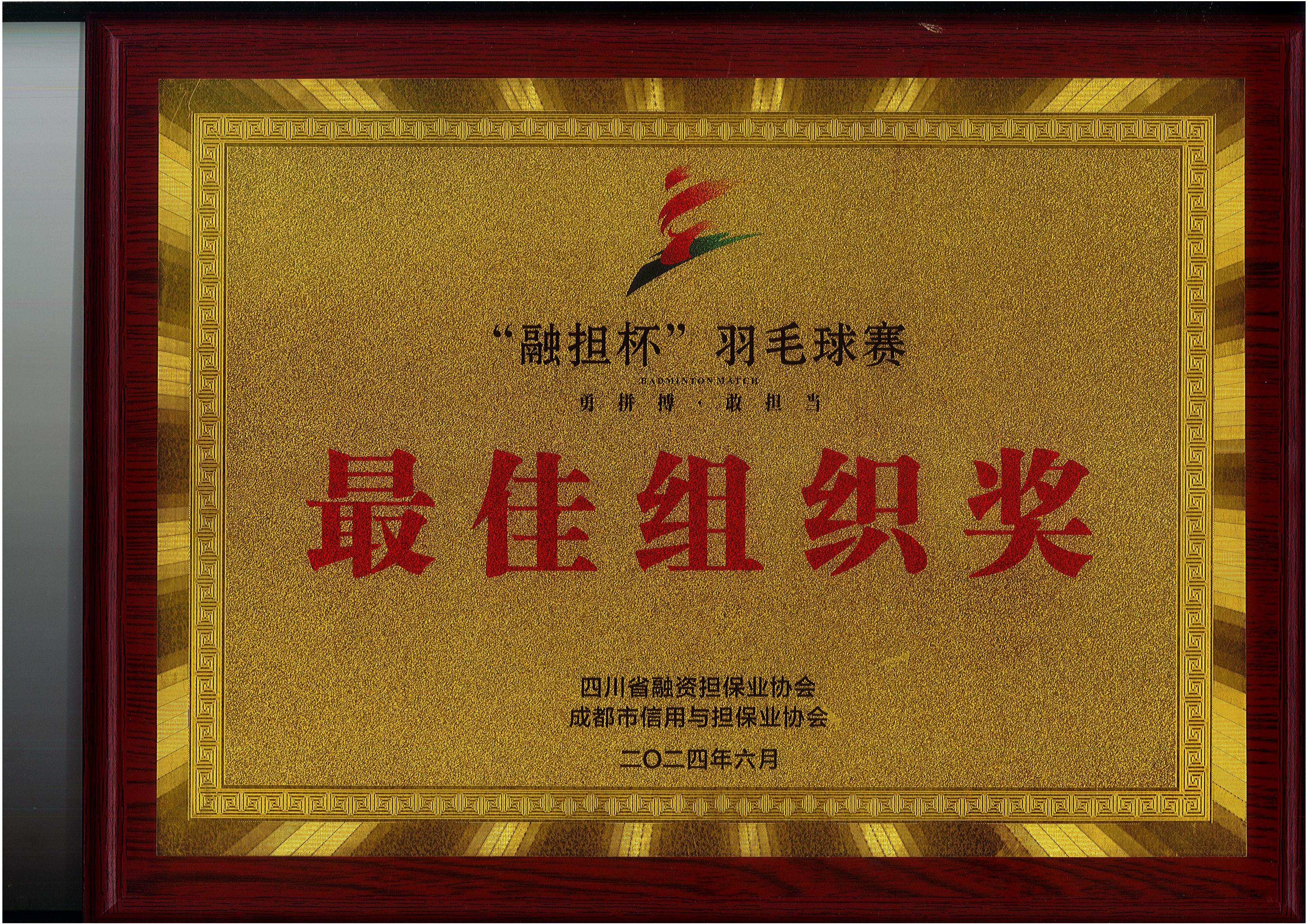荣获四川省“融担杯”羽毛球赛最佳组织奖